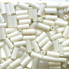 1/16" x 3/16" (4mm) BUGLE BEADS: Frost White