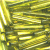 1/16" x 7/16" BUGLE BEADS: Trans. Yellow S/L