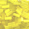 1/16" x 3/16" BUGLE BEADS: Trans. Yellow Frost