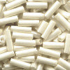 1/16" x 1/4" BUGLE BEADS: Ivory Pearl