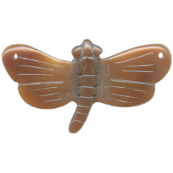 28x50mm Carnelian Agate DRAGONFLY Pendant/Focal Bead