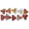 22mm Frosted/Matte Natural Carnelian Agate Carved FLOWER Beads