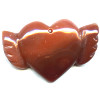 35x50mm Carnelian Agate WINGED HEART Pendant/Focal Bead