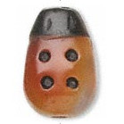 14x18mm Carnelian & Black Agate LADYBUG Animal Fetish Bead