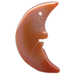 15x34mm Carnelian Crescent MOON Face Pendant/Focal Bead