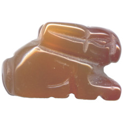 11x18mm Carnelian 3-D RABBIT Animal Fetish Bead