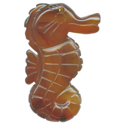 30x50mm Carnelian SEAHORSE Pendant/Focal Bead