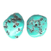 15mm Natural Blue Mexican Turquoise STONE, NUGGET Bead