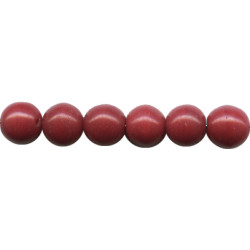 6mm Opaque Dark Red Pressed Glass Smooth ROUND Beads