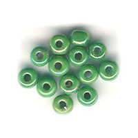 5mm Apple Green Rainbow Luster French Glass "E" BEADS (Rocaille)