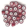 4-5mm Cranberry Red French Glass *WHITE HEART* Beads