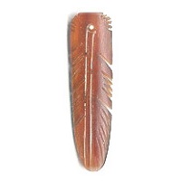 1-1/4" Hand Carved Brown Horn FEATHER Charm/Bead