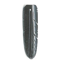 1-1/4" Hand Carved Black Horn FEATHER Charm/Bead
