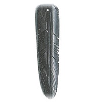 1-1/2" Hand Carved Black Horn FEATHER Charm/Pendant Bead