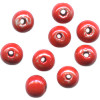 6mm Hand Painted Red Ceramic ROUND Spacer Beads