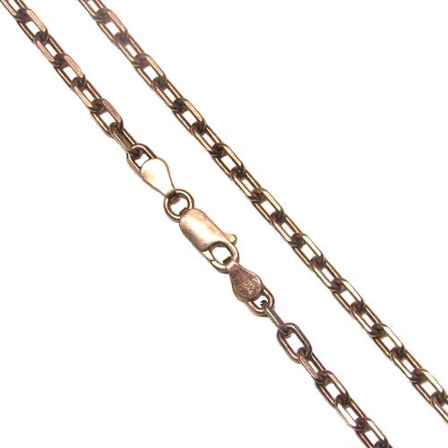 24" Finished Copper 2.5x6mm Oval CABLE CHAIN Necklace with Lobster Clasp