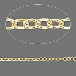 16" Unfinished Gold Plated 3mm Oval Cable CHAIN