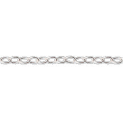 32" Unfinished Sterling Silver 1.4mm Fine Oval Cable CHAIN