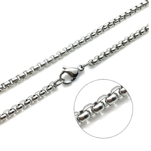 22" Finished Stainless Steel 2.5mm CABLE CHAIN Necklace with Lobster Claw Clasp