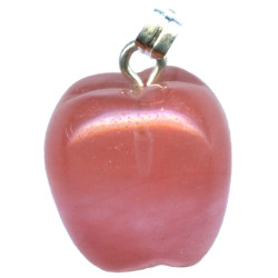 14mm Cherry Quartz APPLE Charm / Pendant - with Bail