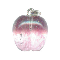 14mm Cherry Quartz APPLE Charm / Pendant - with Bail