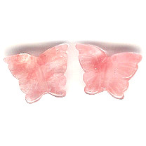 12x15mm Cherry Quartz BUTTERFLY Animal Fetish Bead