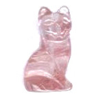 12x22mm Cherry Quartz 3-D CAT Animal Fetish Bead