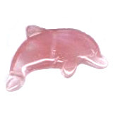 10x25mm 3-D Cherry Quartz DOLPHIN Animal Fetish Bead