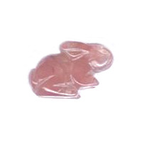 14x20mm 3-D Cherry Quartz RABBIT Animal Fetish Bead