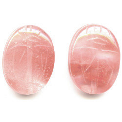 13x18mm Cherry Quartz SCARAB, BEETLE Beads