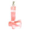 12x26mm Cherry Quartz TOMAHAWK Charm/Pendant - with Loop & Bail