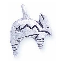 12x12mm Silvertone Cast Pewter 3-D Southwest Style Rabbit Charm