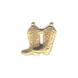 3/4" Stamped Brass Western Boots Charm