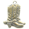 3/4" Antiqued Goldtone Cast Pewter Western Boot Charm