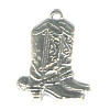 3/4" Antiqued Silvertone Cast Pewter Western Boots Charm