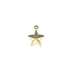 3/8" Stamped Brass Beveled Star Charm