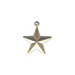 3/4" Stamped Brass Beveled Star Charm