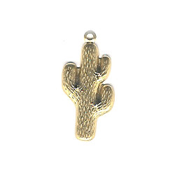 1" Stamped Brass Cactus Charms