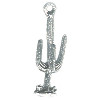 1-1/4" Silvertone Cast Pewter 3-D Cactus Charm
