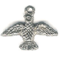 1" x 1-1/4" Antiqued Silvertone Lead-Free Cast Pewter EAGLE / BIRD CHARM