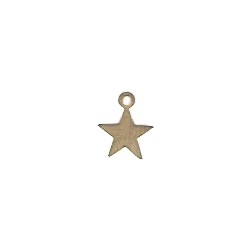 3/8" Stamped Brass Flat Star Charm