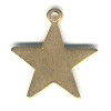 1/2" Stamped Brass Flat Star Charm