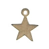 3/8" Stamped Brass Flat Star Charm