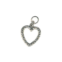 1/2" Cast Pewter Heart Charm