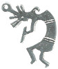 20x32mm Silvertone Stamped Metal Kokopelli Charm