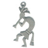 14x30mm Silvertone Stamped Metal Kokopelli Charm