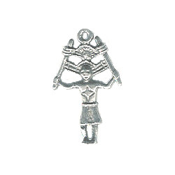 17x27mm (1-1/8") Antiqued Silvertone Cast Pewter Kachina Charm