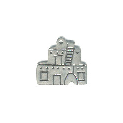 17x17mm Silvertone Stamped Metal Pueblo Charm