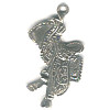 1" Silvertone Cast Pewter Western Saddle Charm