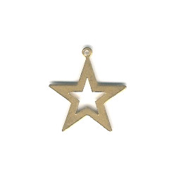 7/8" Stamped Brass Star Charm